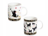 Set 2 cani portelan in cutii cadou Pisicute &Oslash; 8,5 cm x 9,5 H, 350 ml