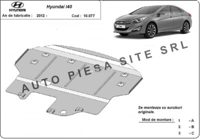 Scut metalic motor Hyundai i40 fabricat incepand cu 2012 APS-10,077 foto