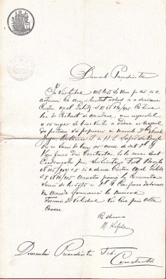 A3056N Cerere de poprire prin Corpul de portărei adresată președintelui Tribunalului Constanța, cca anul 1905 foto