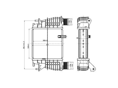 Radiator intercooler Nissan Note (E11); Renault Clio Grandtour (Kr0/1), Clio 2 (Bb0/1/2, Cb0/1/2), Clio 3 (Br0/1, Cr0/1), Modus / Grand Modus (F/Jp0) foto