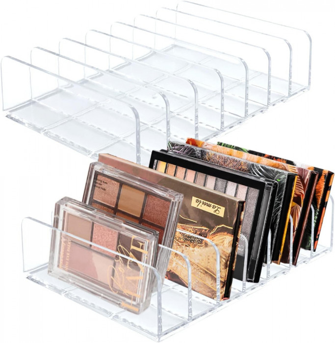 Acrylic Eyeshadow Palette Makeup Organizer,7-Cell Cosmetic Storage,Accesorii