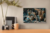 Tablou Canvas Modern, Abstract Geometric, , Multicolor, 39 x 26 cm, CMCLASS