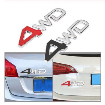 sigla auto 4WD Emblema metalica logo cu adeziv inclus for weel drive foto