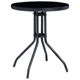 Set mobilier bistro, 3 piese, negru si antracit