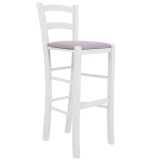Scaun Paesana bar - cadru alb - imitatie piele mov - 21897