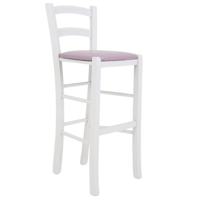 Scaun Paesana bar - cadru alb - imitatie piele mov - 21897 foto