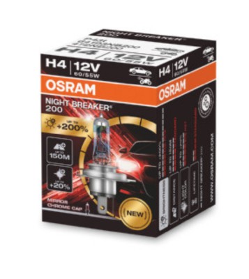 BEC 12V H4 60/55 W NIGHT BREAKER +200% OSRAM foto