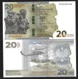 POLONIA 20 ZLOTI / ZLOTYCH 2022 , UNC [2] P- 196 a , Protection of the Polish Eastern Border , necirculata , In Folder bancar