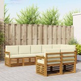 vidaXL Seturi de canapele 8 pcs Natural și Crem Lemn Solid de Acacia 3374995