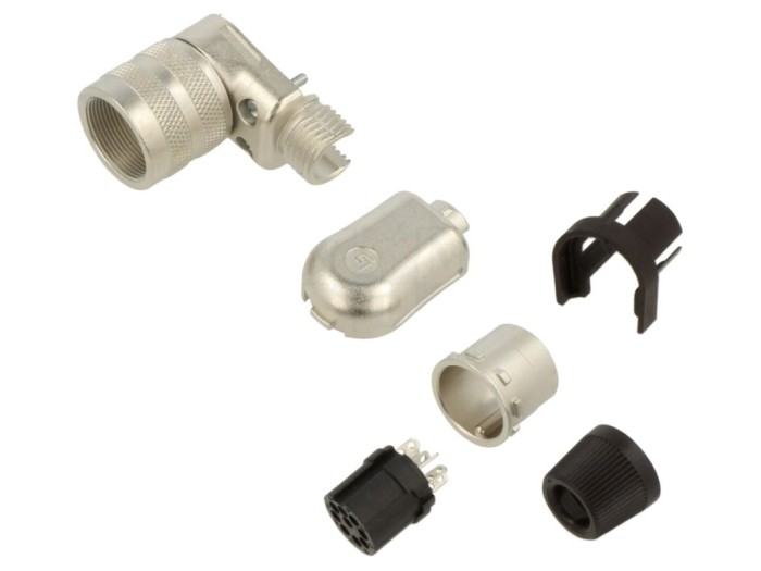 Conector M16 mamă 8 pini, 5A, 32V
