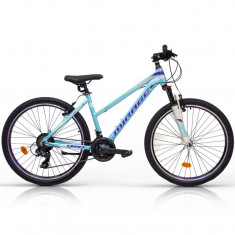 Bicicleta MTB Umit Mirage Lady, 21 viteze, culoare turcoaz, roata 24", cadru din PB Cod:42466140001