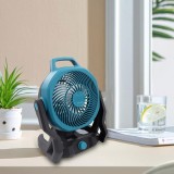 Ventilator portabil de camping, cu 2 acumulatori de 48W, conceput pentru utilizare &icirc;n aer liber, cu acumulatori, trei trepte de viteză, verde/negru