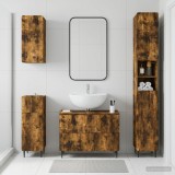 Cumpara ieftin Set de dulapuri pentru baie, 4 piese ZWOLLE Stejar fumuriu