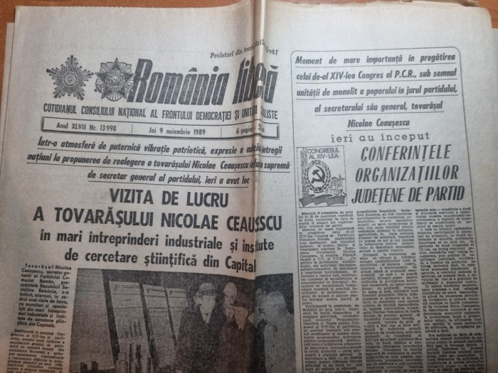 romania libera 9 noiembrie 1989-ceausescu vizita in intrepriderile bucurestene