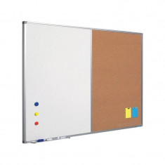 Tabla combi whiteboard si pluta, 60x90 cm, profil aluminiu Softline, Smit foto