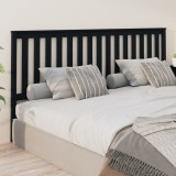 VidaXL Tăblie de pat, negru, 206x6x101 cm, lemn masiv de pin 818544