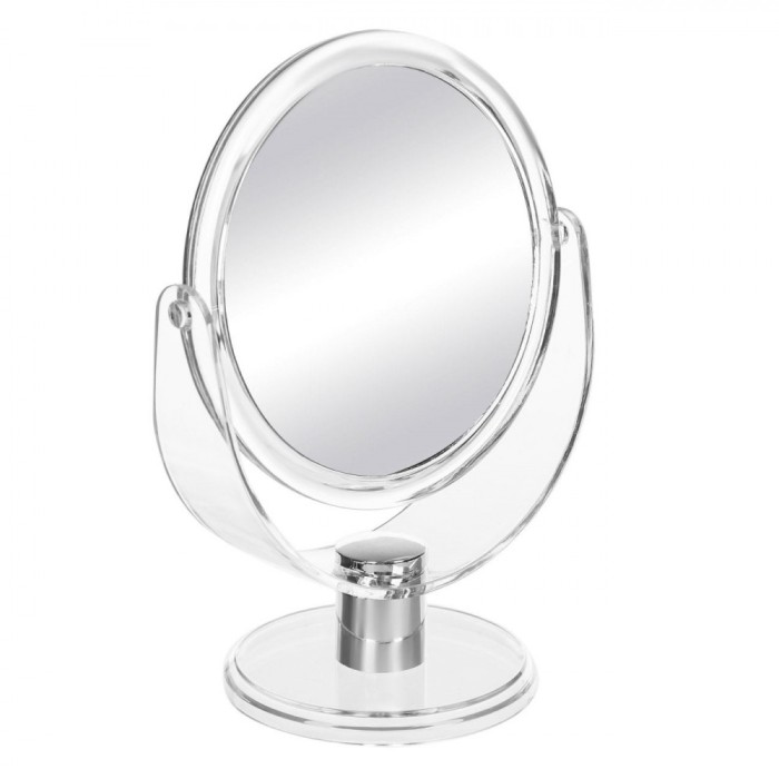 Oglindă Cosmetică JB Beauty, 10 cm, Dublă, Bază Transparentă, Simplă și Mărire x2