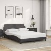 VidaXL Cadru de pat cu tăblie, gri, 120x200 cm, piele ecologică 373161