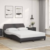 Cumpara ieftin Cadru de pat cu tăblie, gri, 140x190 cm, piele ecologică