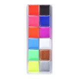Cumpara ieftin Set machiaj artistic pentru fata si corp, 12 culori vibrante pe baza de ulei, paleta profesionala multicolora