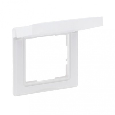Rama ornament 1 post cu capac IP44 Legrand Suno alb 721144 foto