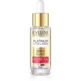 Eveline Cosmetics Platinum &amp; Collagen Advanced Facial Serum Anti-Aging Treatment ser pentru contur cu colagen 30 ml