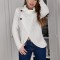 Y755-2 Pulover lung cu aspect petrecut si guler lejer