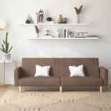 VidaXL Canapea extensibilă cu 2 locuri, gri taupe, material textil