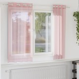 VidaXL Perdele Voile cu Oelii 2 buc Roz 140x175 cm