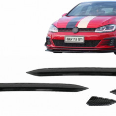 Ornamente bara fata flapsuri compatibil cu VW Golf 7.5 GTI 5G Hatchback (2017-2020) Carbon Look FBFOBG75GTI