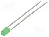 Dioda LED, 3mm, verde, {{Luminozitate}}, {{Curent diode LED}}, {{Tensiune de lucru}}, EVERLIGHT - 264-7SYGD/S530-E2-L