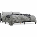 Cumpara ieftin Cadru de pat negru 180x200 cm din lemn prelucrat si metal