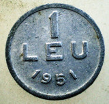 1.813 ROMANIA RPR 1 LEU 1951, Aluminiu
