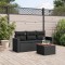 vidaXL Set mobilier de grădină cu perne, 4 piese, negru, poliratan 3256321