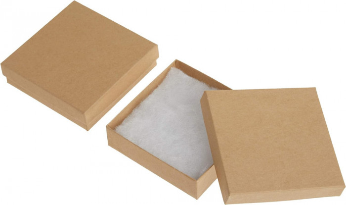 Bdaholique Cutii de bijuterii din carton kraft pătrat de 16 piese, 3,5 x 3,5 x 1