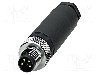 Conector M8, 4 pini, clasa etanseitate {{Clasa etan&amp;#351;eitate}}, PHOENIX CONTACT - SACC-M 8MS-4CON-M-SW 1501265