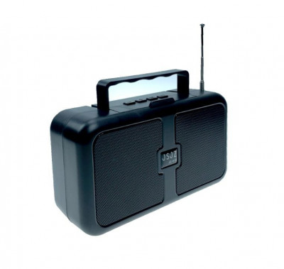 Boxa portabila radio cu lanterna, incarcare solar si electric, Bluetooth, USB, Cititor Card : Culoare - negru foto