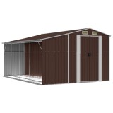 Cumpara ieftin Sopron de gradina, maro, 277x365,5x179 cm, otel zincat