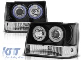 Set de faruri de tuning cu ochi de &icirc;nger halogen potrivit pentru Chrysler JEEP GRAND CHEROKEE 1993-1998, stanga si dreapta Performance AutoTuning