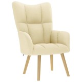 vidaXL Scaun de relaxare, crem, material textil
