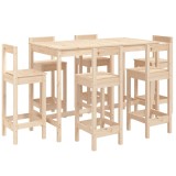 Cumpara ieftin Set bar de gradina, 7 piese, lemn masiv de pin