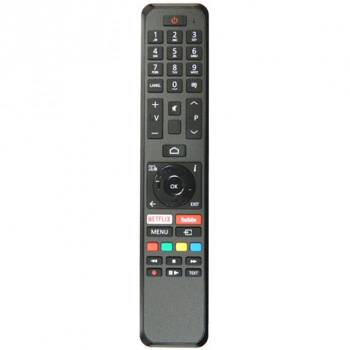 Telecomanda pentru LCD/LED, Toshiba, 43UA3A63DG, 49UA3A63DG, 50UA3A63DG, smart cu Netflix si Youtube, neagra