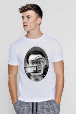 Tricou barbati alb - Dali - The Watcher - M