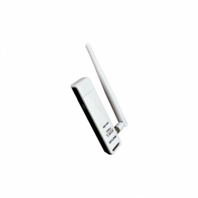 Adaptor retea wireless TP-Link WN722N , 150 Mbps , USB , Alb foto