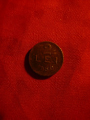 Moneda 2 lei 1950 RPR , bronz , cal. F.Buna foto