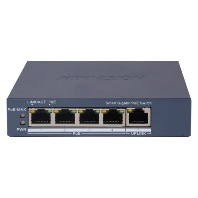 Switch 4 porturi Gigabit PoE, 1 port Uplink, Management - HIKVISION DS-3E1505P-EI SafetyGuard Surveillance foto