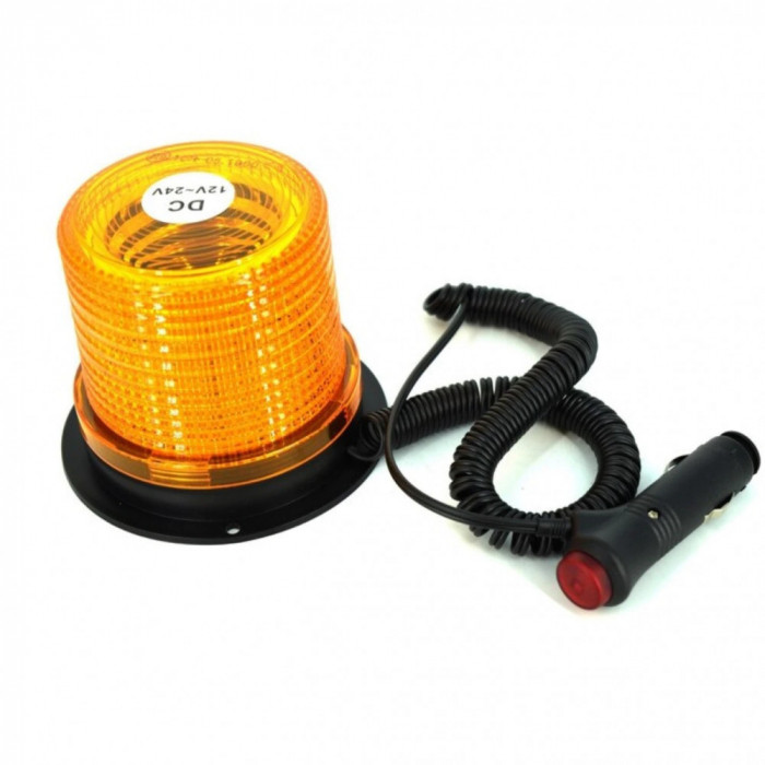 Girofar magnetic cu LED 12V - 24V, Rotativ + Stroboscop