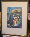 Tablou Constantin Daradici - Barci in Port (pastel) 20x29 cm, Semnat