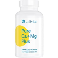 Pure Ca+Mg Plus Calciu şi Magneziu Marin Natural, cu Vitamine D3 &amp; K2 (120 capsule vegetale) - Calivita