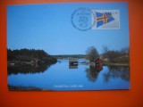 HOPCT MAXIMA NR 1075 DRAPEL - PEISAJ DIN ALAND FINLANDA 1986 EXPOZITIE FILAT SCANDINAVIA -EUROPA